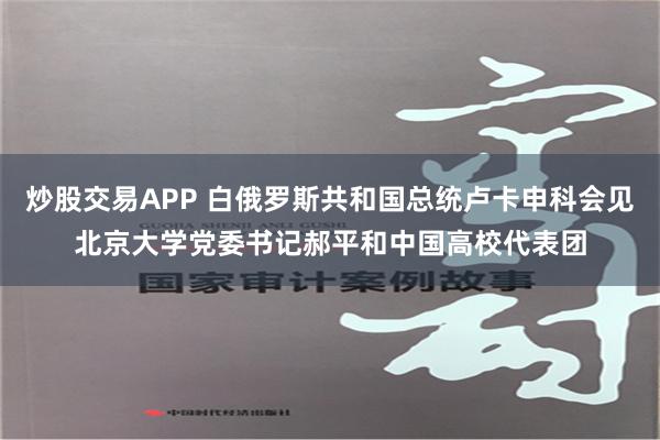 炒股交易APP 白俄罗斯共和国总统卢卡申科会见北京大学党委书记郝平和中国高校代表团