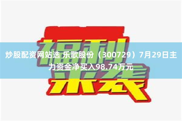 炒股配资网站选 乐歌股份（300729）7月29日主力资金净买入98.74万元