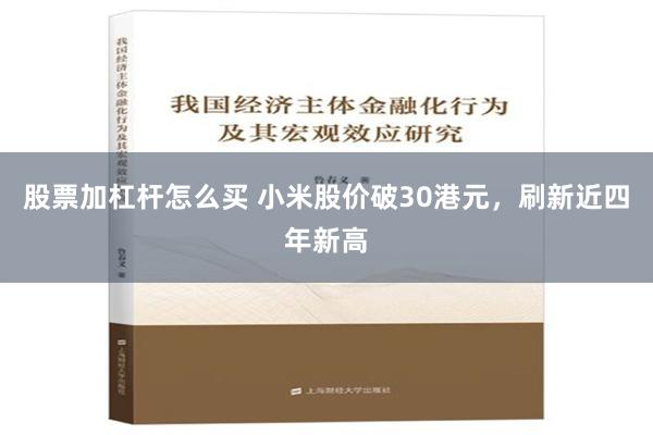 股票加杠杆怎么买 小米股价破30港元，刷新近四年新高